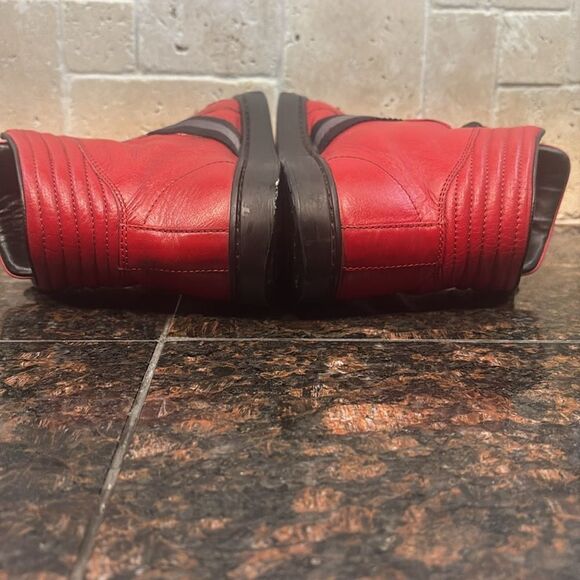 Gucci Silverstone NS Nylon High 'Red' Viaggio Leather Stripe Collection $890 - Picture 8 of 12